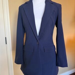 Boston Proper Beyond Travel Navy Blazer size 0 NWOT MSRP $120